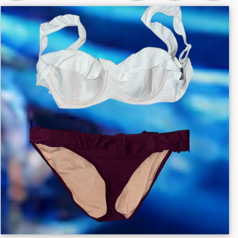 J Crew Bikini  Bottoms Burgundy